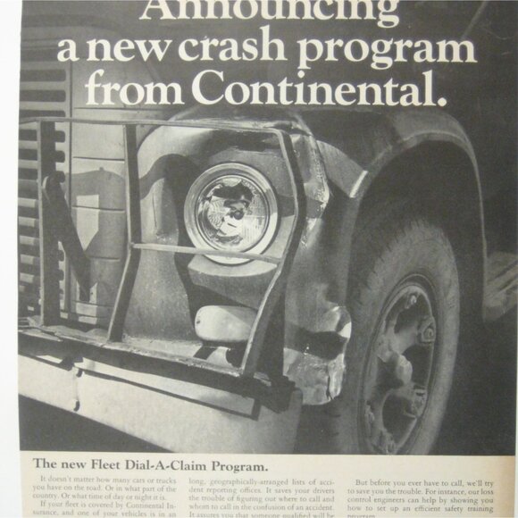 Continental Insurance Companies Fleet Dial A Claim Vintage 1967 Print Advertisem - Picture 2 of 2